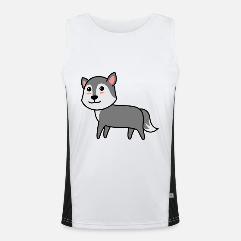 Wolf Comic Tier Funktionelles Kontrast-Tank Top für Männer 