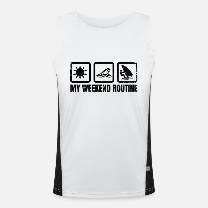 Windsurfer Wochenendroutine Funktionelles Kontrast-Tank Top für Männer 