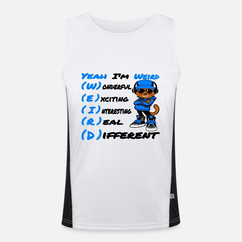 Seltsame Katze einzigartiges Design Funktionelles Kontrast-Tank Top für Männer 