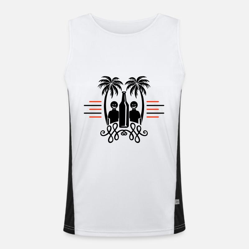 Palmen Strand Urlaub Party Funktionelles Kontrast-Tank Top für Männer 