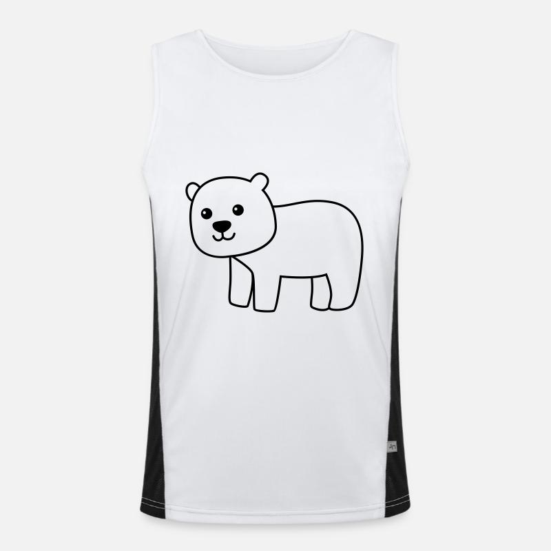Polar Bear Comic Animal Men's Functional Contrast Tank Top 