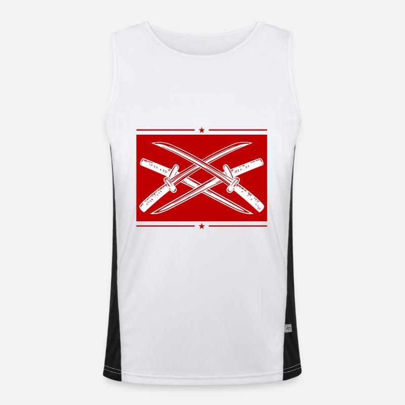 Samurai Schwert Element Funktionelles Kontrast-Tank Top für Männer 