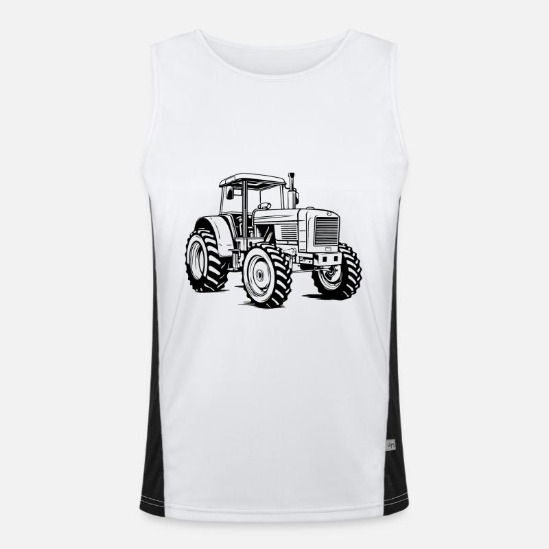 Traktor Symbol Silhouette Funktionelles Kontrast-Tank Top für Männer 