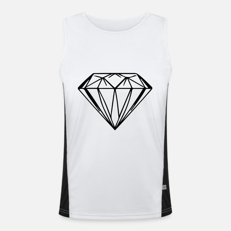 Diamant Symbol Funktionelles Kontrast-Tank Top für Männer 