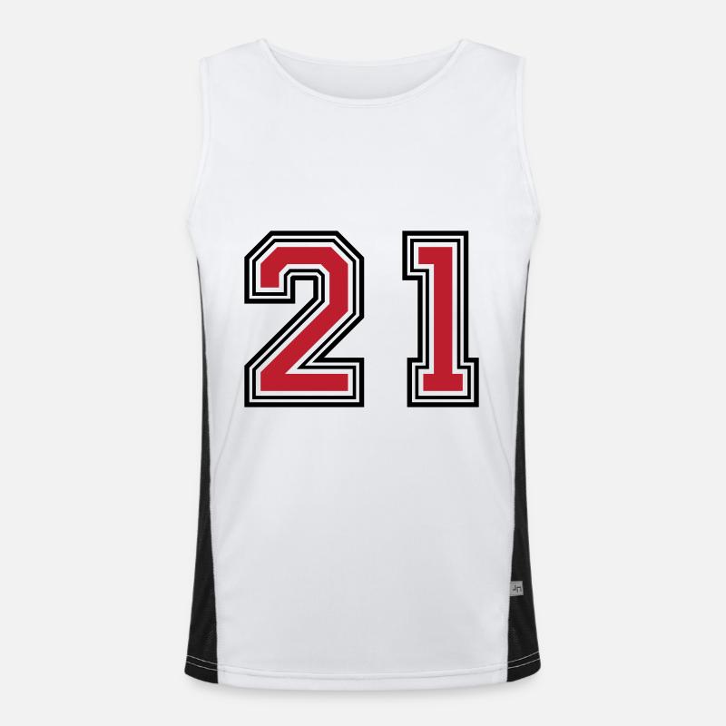 21 Number symbol - Men's Functional Contrast Tank Top  - white/black