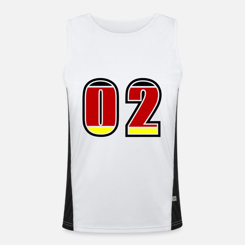 2 Number Germany Jersey - Men's Functional Contrast Tank Top - white/black