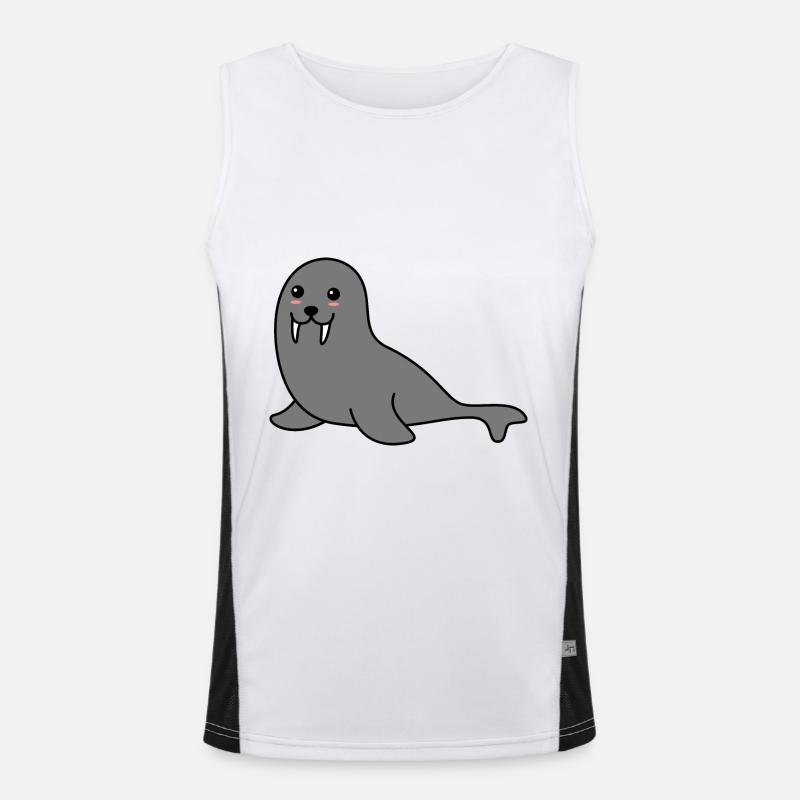 Robbe Tier Comic Funktionelles Kontrast-Tank Top für Männer 