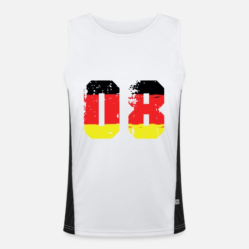 8 Number Germany Jersey - Men's Functional Contrast Tank Top - white/black