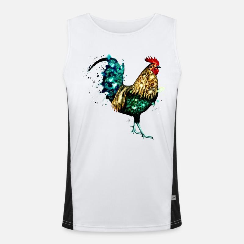 Coq aquarelle Débardeur respirant contrasté Homme 