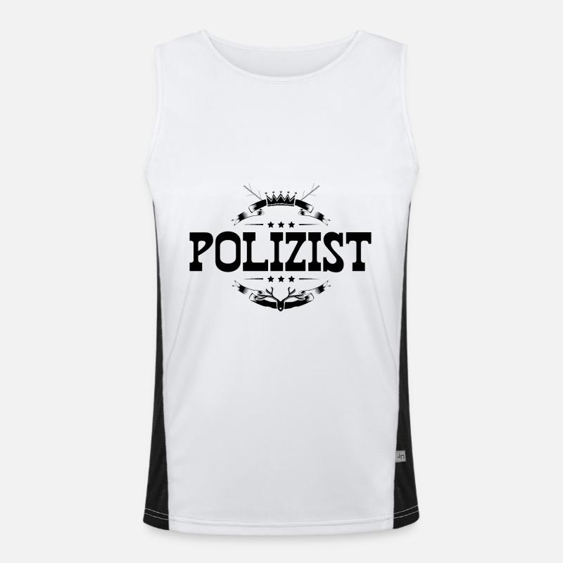 Polizist Beruf Funktionelles Kontrast-Tank Top für Männer 