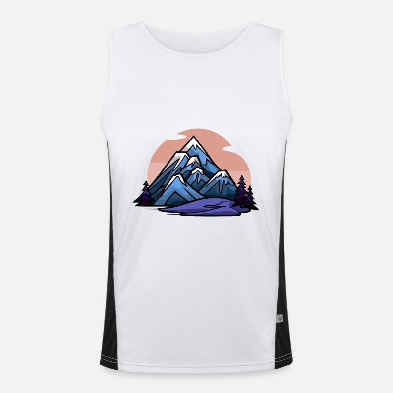 Mountains Alps Nature Men's Functional Contrast Tank Top 