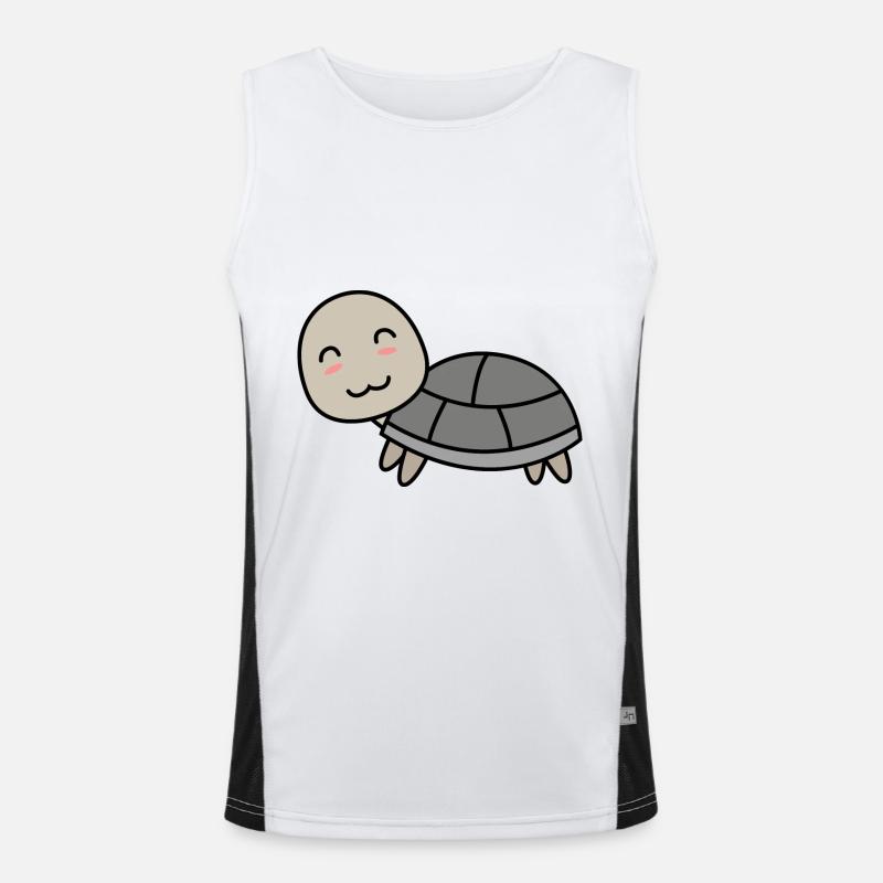 Turtle Comic Animal Men's Functional Contrast Tank Top 