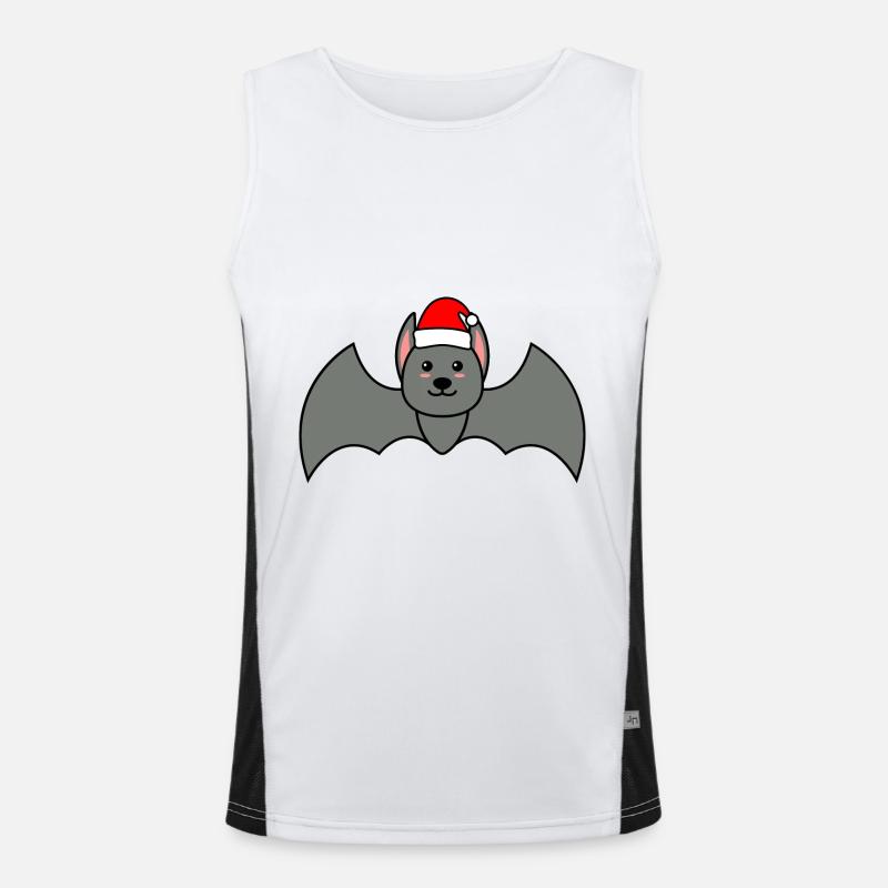 Fledermaus Comic Weihnachten Xmas Funktionelles Kontrast-Tank Top für Männer 