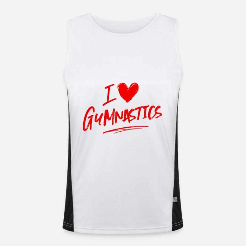 Ich liebe Gymnastik Funktionelles Kontrast-Tank Top für Männer 
