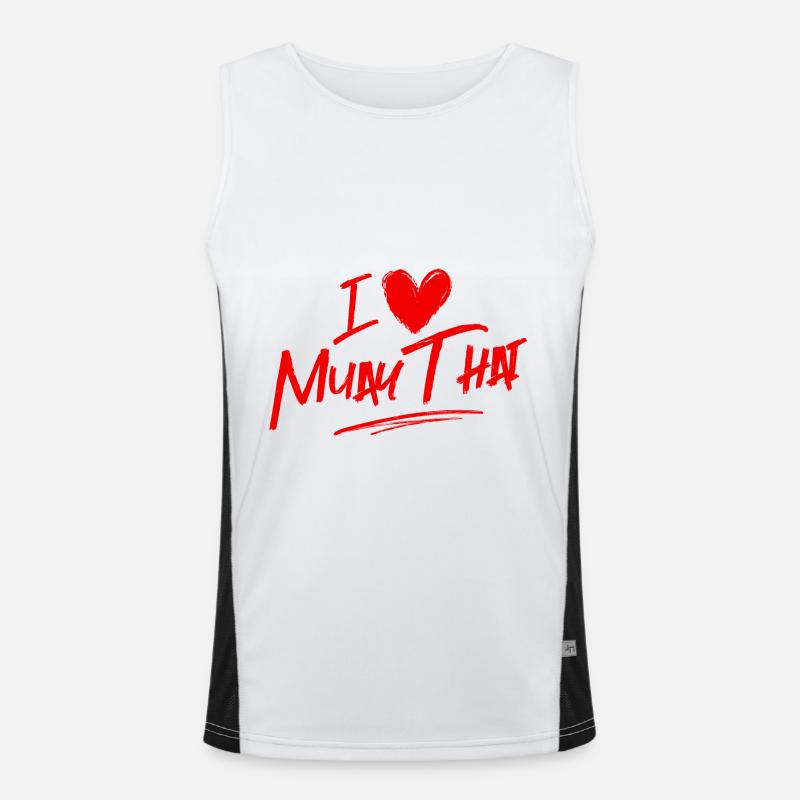 I love Muay Thai - Men's Functional Contrast Tank Top  - white/black
