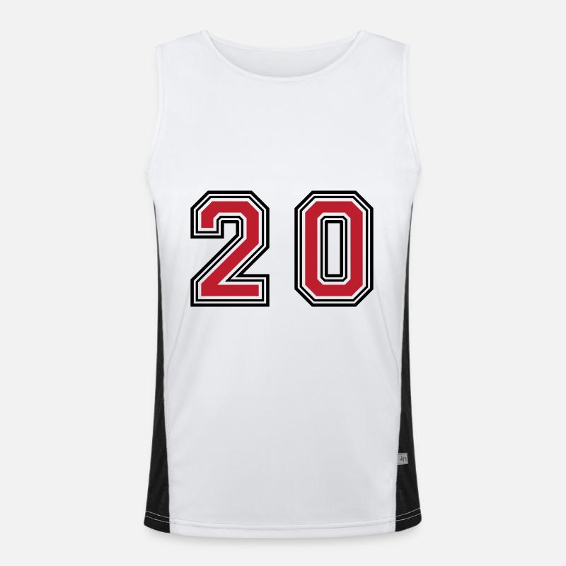 20 number symbol - Men's Functional Contrast Tank Top - white/black
