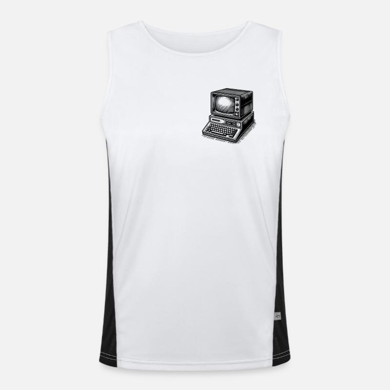 Klassischer Retro-PC Funktionelles Kontrast-Tank Top für Männer 