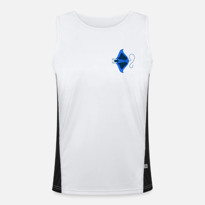 Manta Linear Blue Stylized - Men's Functional Contrast Tank Top  - white/black