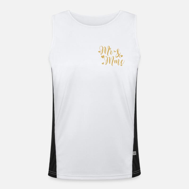 Mr And Mrs Golden Script Men's Functional Contrast Tank Top 