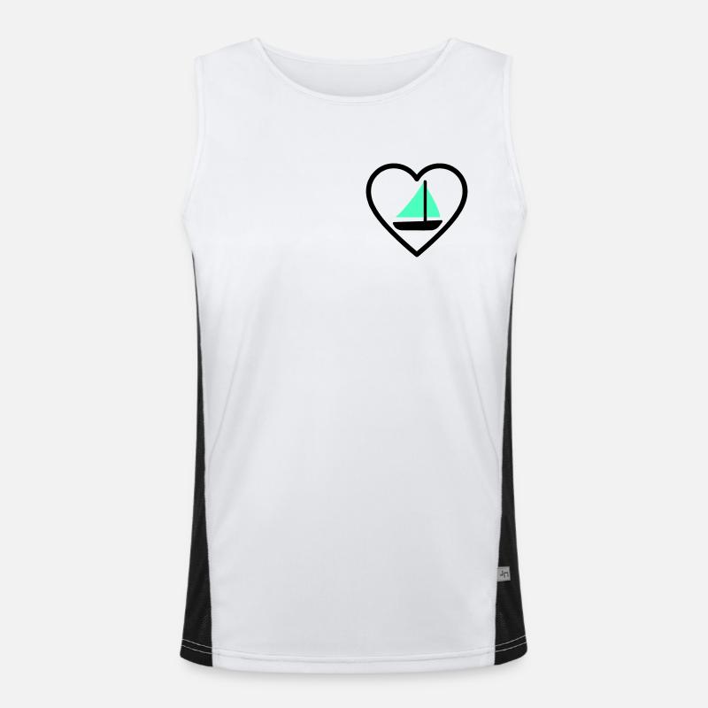 Cuore Vela – Passione Navigazione - Men's Functional Contrast Tank Top  - white/black