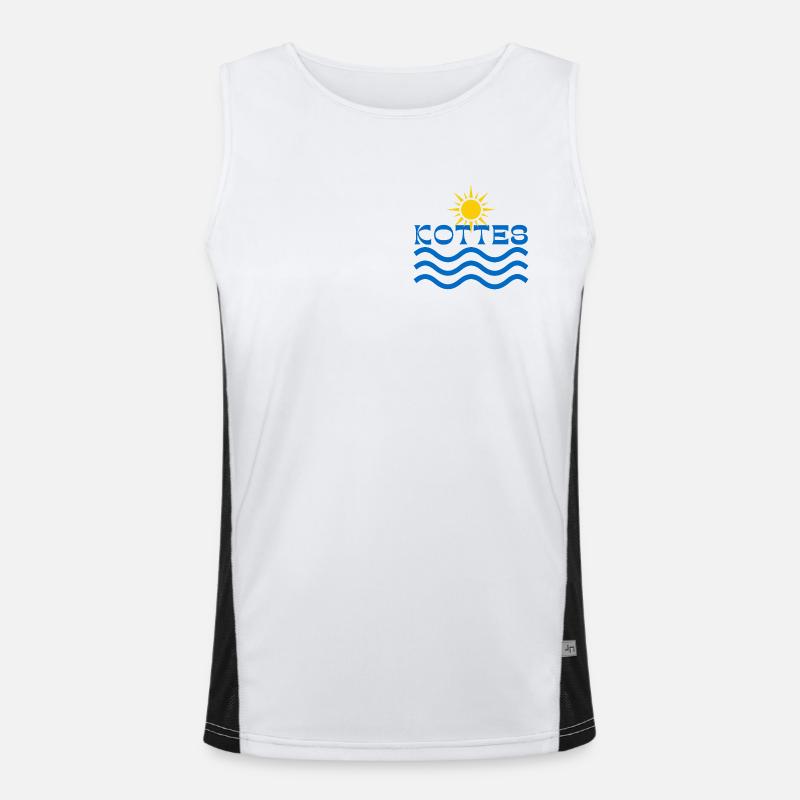 Kottes Sun Waves - Men's Functional Contrast Tank Top - white/black