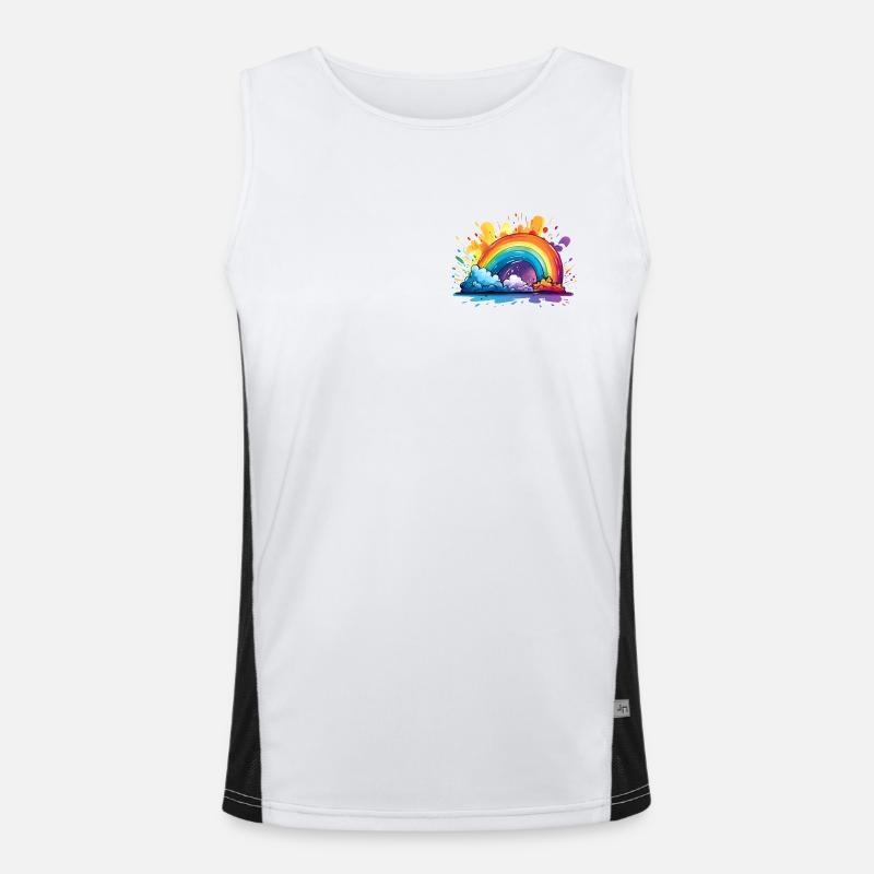 Dein Regenbogen Funktionelles Kontrast-Tank Top für Männer 