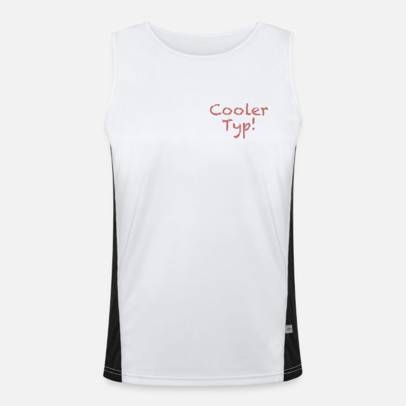 Spruch "Cooler Typ" Hellrot Funktionelles Kontrast-Tank Top für Männer 