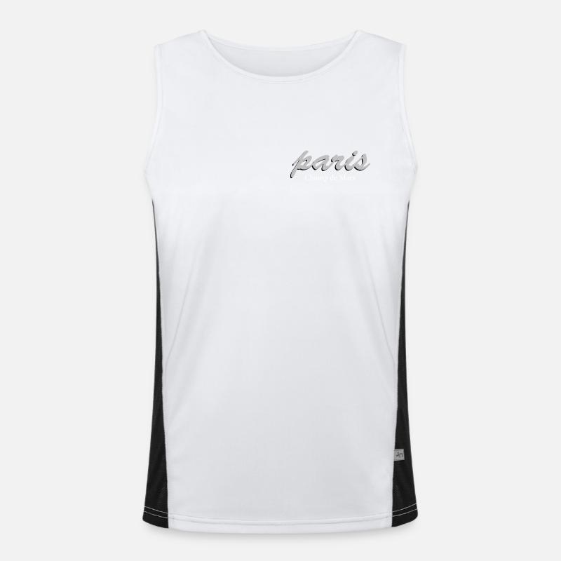 Paris Champ de Mars Vintage Script Men's Functional Contrast Tank Top 