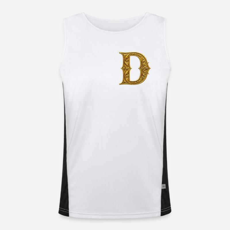 Initiale D Dorée Ornementale Débardeur respirant contrasté Homme 