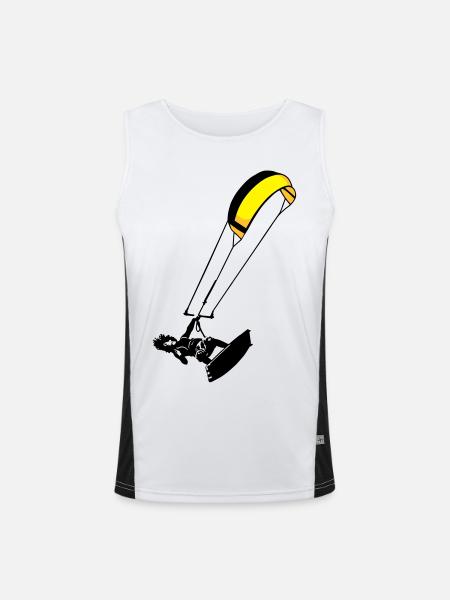 Kitesuf flex - Men's Functional Contrast Tank Top - white/black