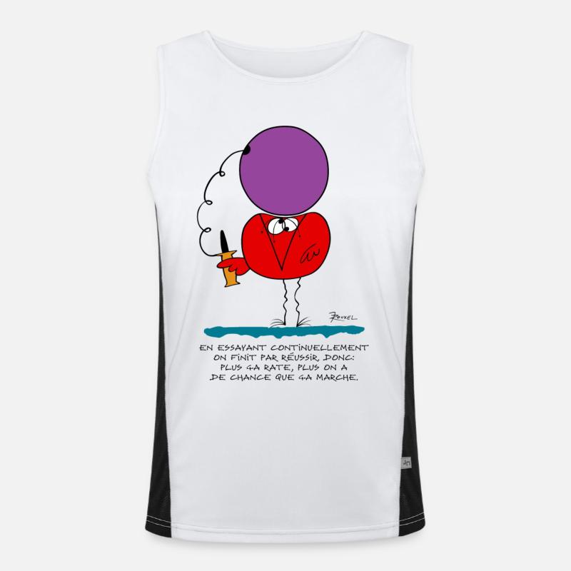By continually trying... Men's Functional Contrast Tank Top 