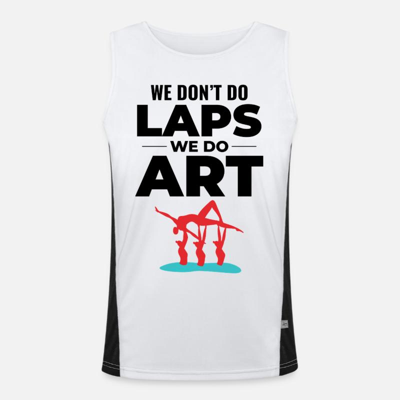 Dynamic Acrobatic Silhouette Synchronized Swimming - Men's Functional Contrast Tank Top  - white/black