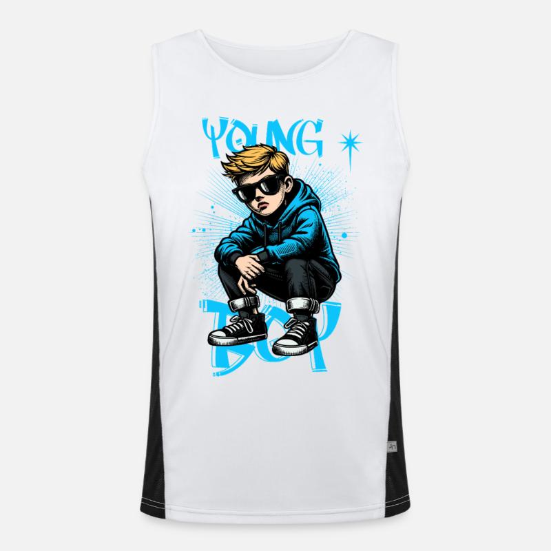 Young Boy Young Teens Men's Functional Contrast Tank Top 