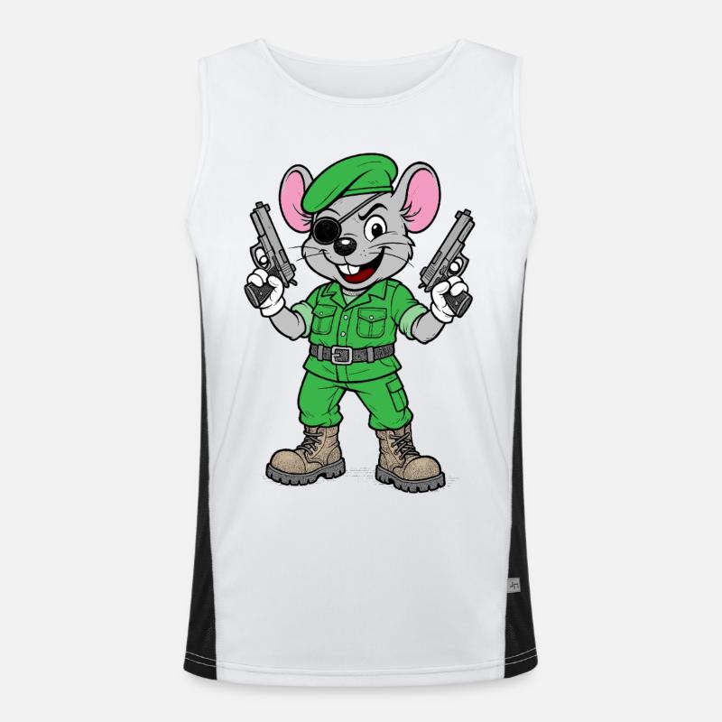 Armed Mouse Ranger - Men's Functional Contrast Tank Top  - white/black