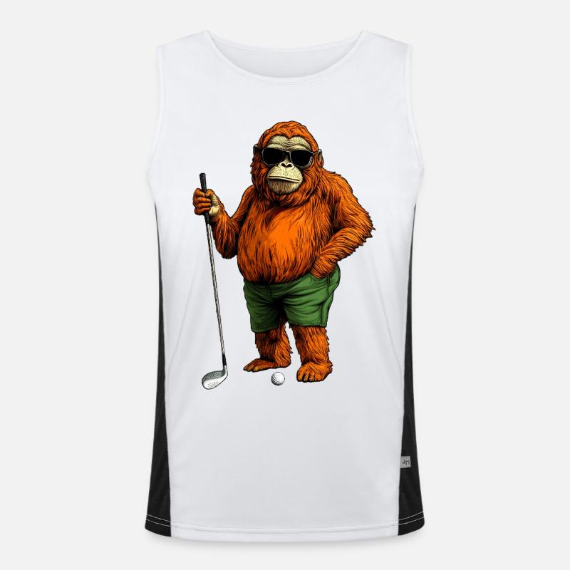 Affen Golf Funktionelles Kontrast-Tank Top für Männer 