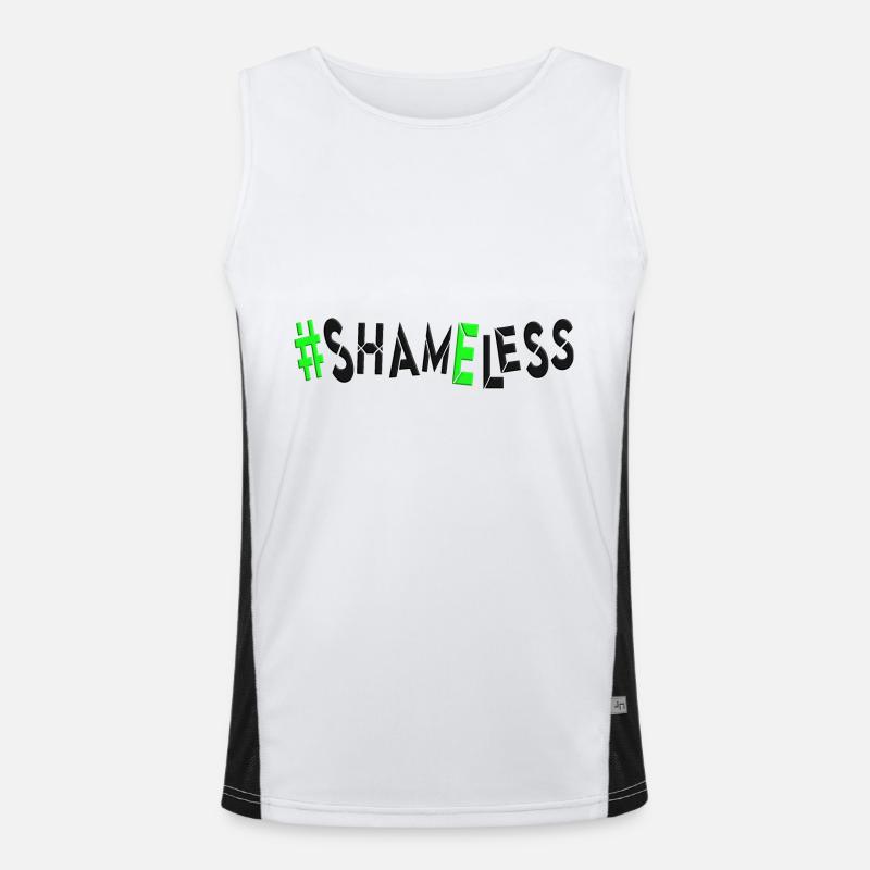 #shameless flagrant unabashed barefaced - Men's Functional Contrast Tank Top  - white/black