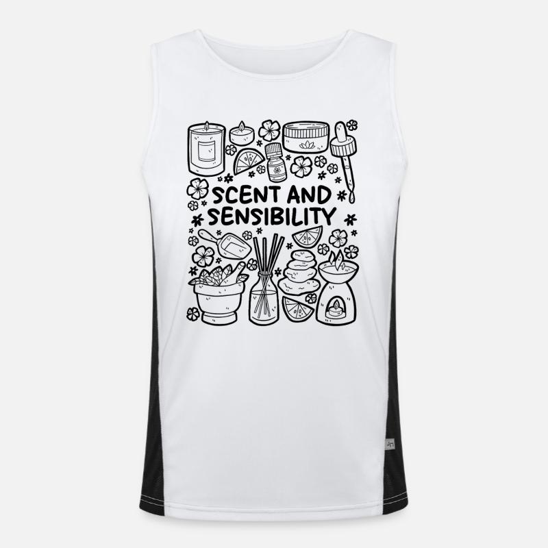 Scent and Sensibility – Aromatherapy - Men's Functional Contrast Tank Top  - white/black