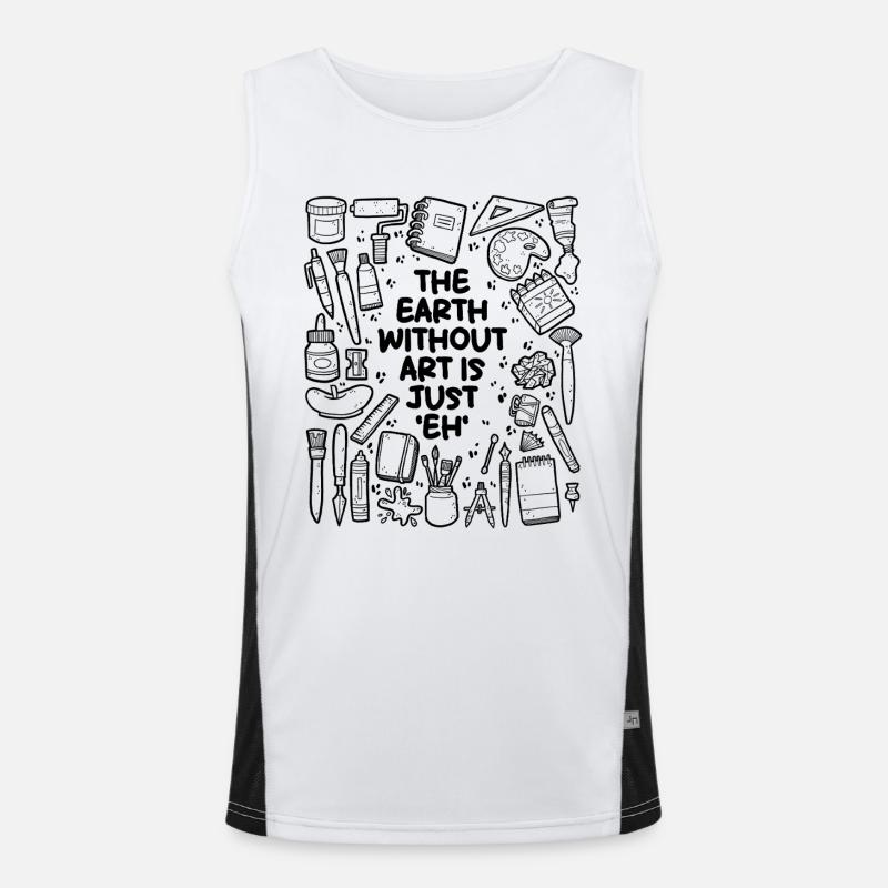 The Earth Without Art is Just 'eh' Men's Functional Contrast Tank Top 
