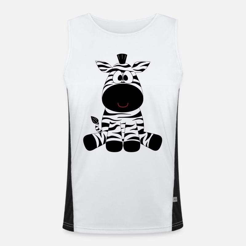 Zebra Funktionelles Kontrast-Tank Top für Männer 