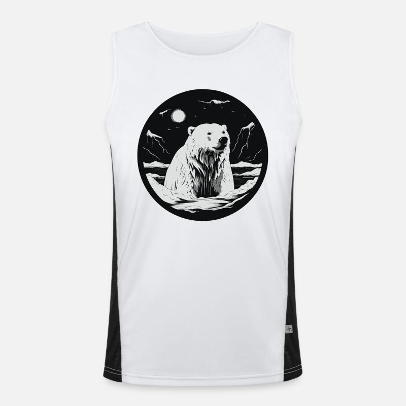 Ours blanc Débardeur respirant contrasté Homme 