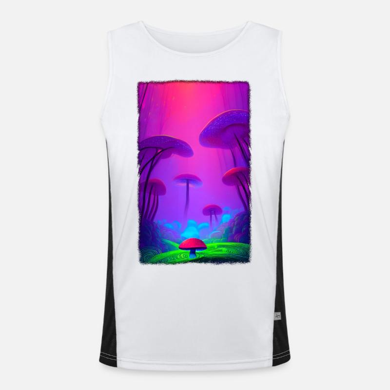 Mushroom Vertical Forest 2 Men's Functional Contrast Tank Top 
