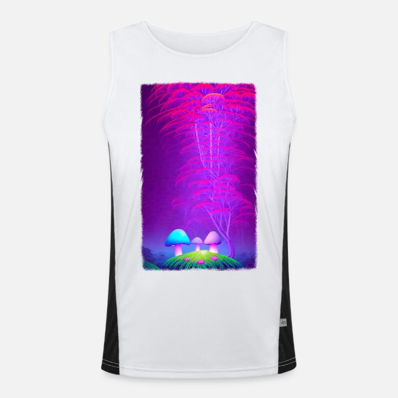 Mushrooms Vertical 3 Men's Functional Contrast Tank Top 