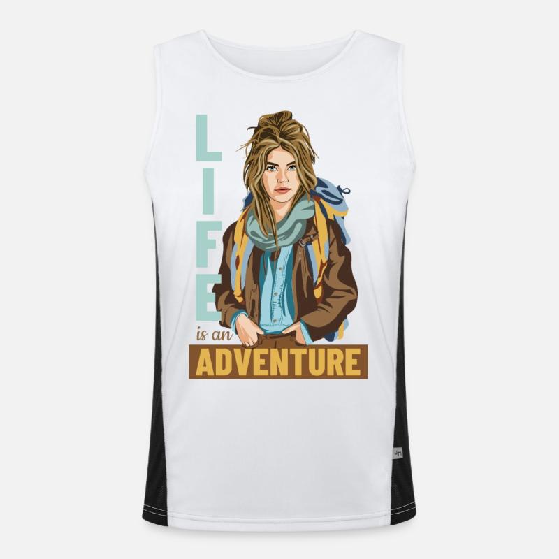 Das Leben ist ein Abenteuer Funktionelles Kontrast-Tank Top für Männer 