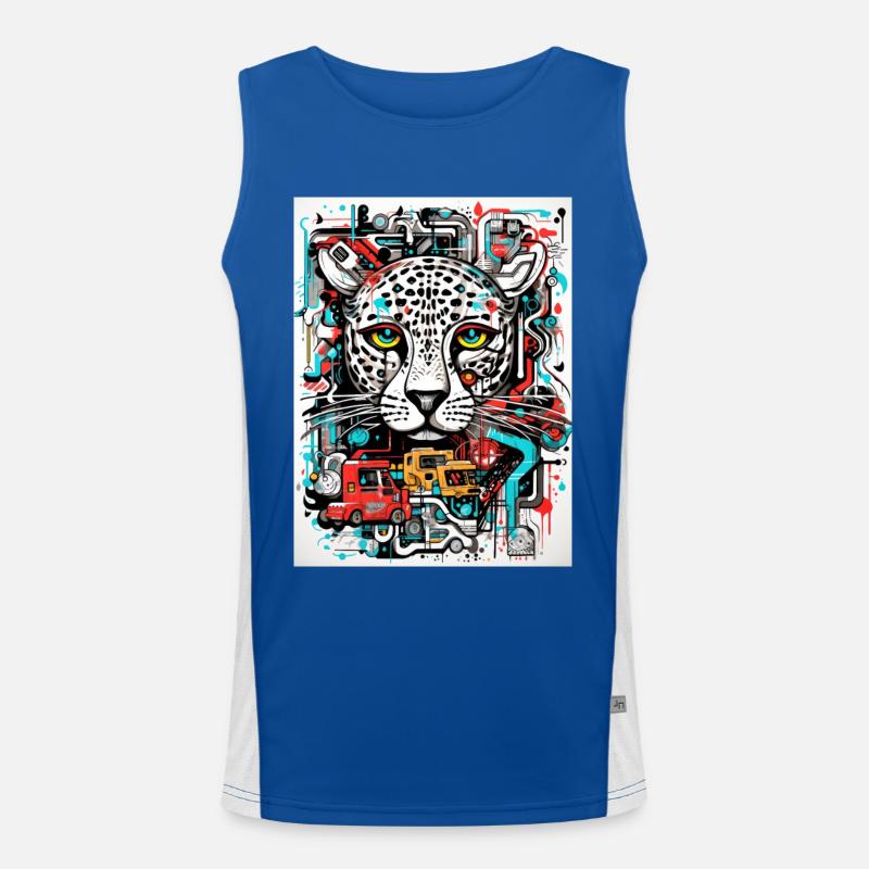 [] Léopard doucement triste Débardeur respirant contrasté Homme 