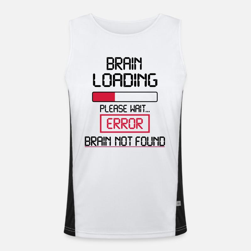 brain loading error - Men's Functional Contrast Tank Top  - white/black