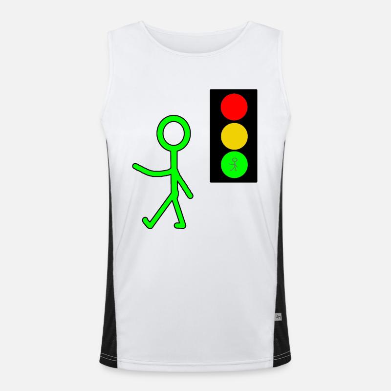 Ampelmännchen Funktionelles Kontrast-Tank Top für Männer 