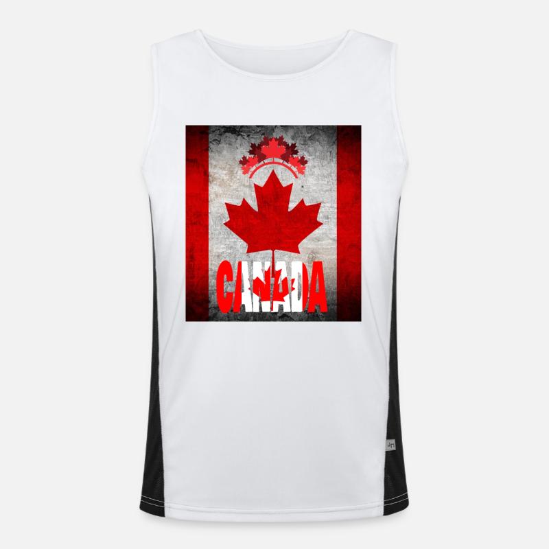Canada, maple leaf. Men's Functional Contrast Tank Top 