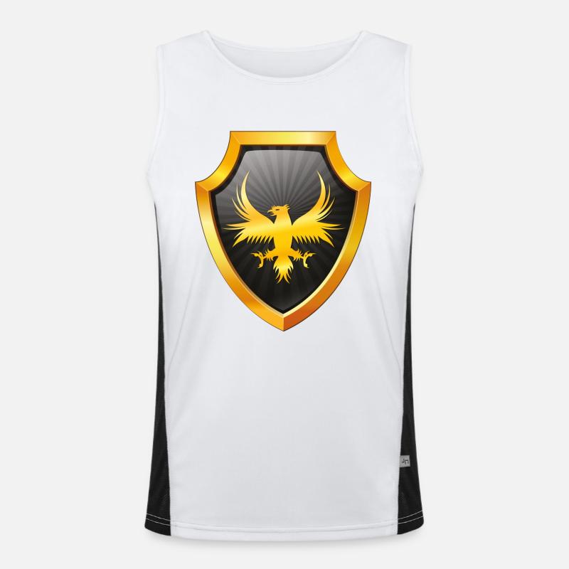 shield logo esports emblem sword symbol eagle Men's Functional Contrast Tank Top 
