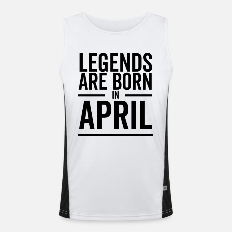 Legends Are Born in April Men's Functional Contrast Tank Top 