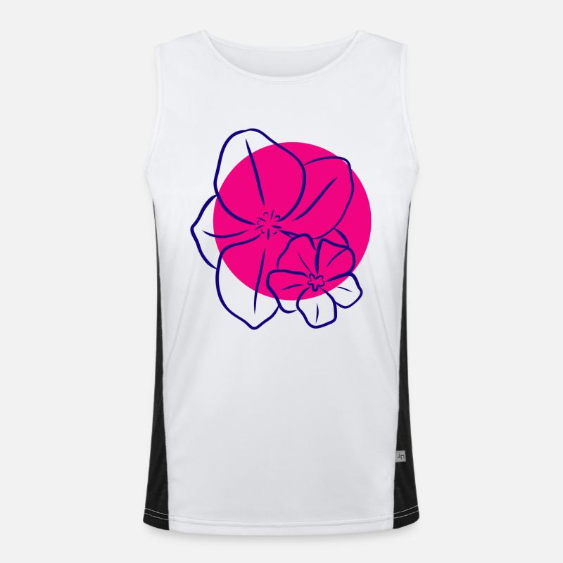 Flower Blume Pflanze Funktionelles Kontrast-Tank Top für Männer 